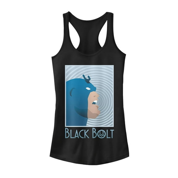 Junior's Marvel Inhumans Bolt Voice  Racerback Tank Top Black 2X Large