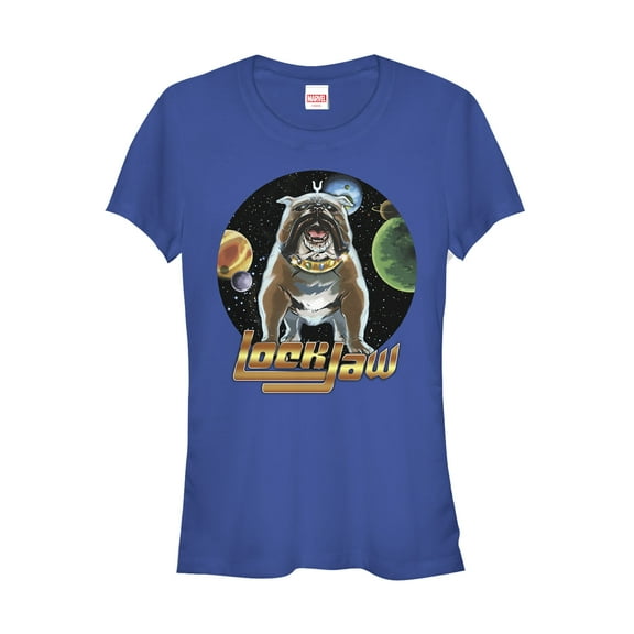 Junior's Marvel Inhumans Galactic Lockjaw  Graphic Tee Royal Blue Large