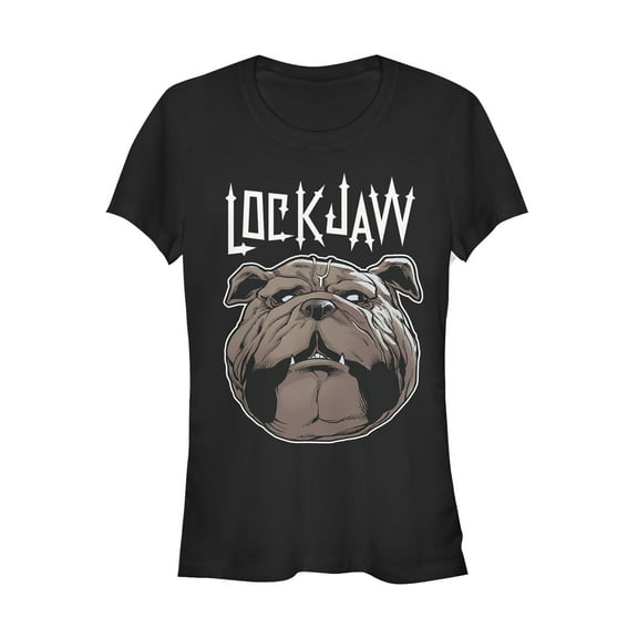 Junior's Marvel Inhumans Lockjaw Face  Graphic Tee Black 2X Large