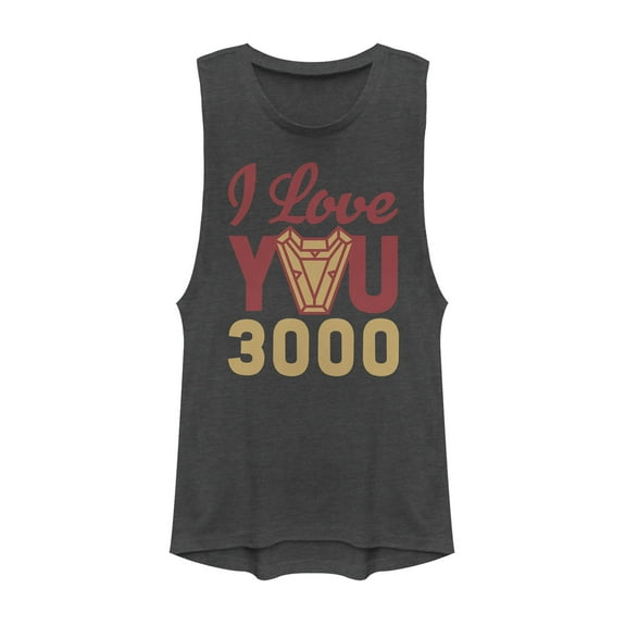 Junior's Marvel Iron Man Arc Heart 3000  Festival Muscle Graphic Tee Charcoal Small