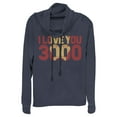 thumbnail image 1 of Junior's Marvel Iron Man Forever Love 3000  Cowl Neck Sweatshirt Navy Blue 4X Large, 1 of 3