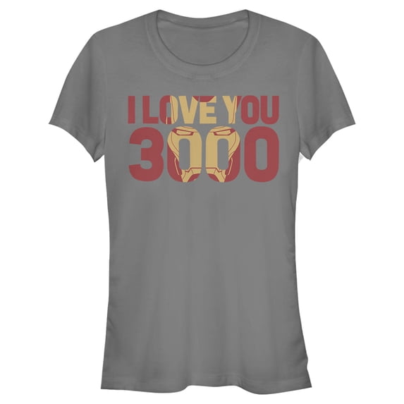 Junior's Marvel Iron Man Forever Love 3000 Graphic Tee Charcoal 2X Large