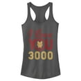 thumbnail image 1 of Junior's Marvel Iron Man Love 3000  Racerback Tank Top Charcoal Medium, 1 of 3