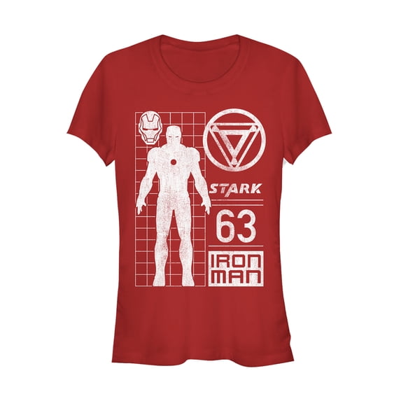 Junior's Marvel Iron Man Stark 63 Graphic Tee Red Large