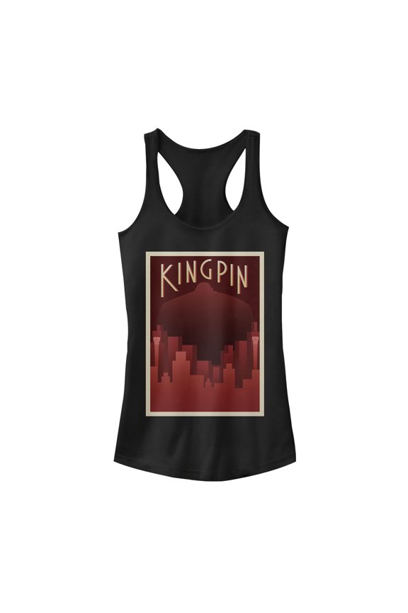 Junior's Marvel Kingpin Wilson Fisk Racerback Tank Top Black Medium