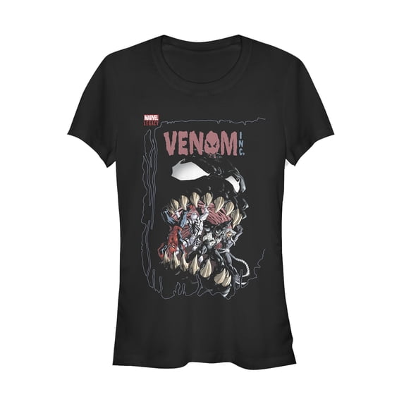 Junior's Marvel Legacy Venom Teeth Graphic Tee Black 2X Large