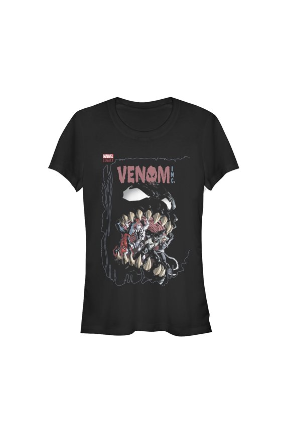 Junior's Marvel Legacy Venom Teeth  Graphic Tee Black Large