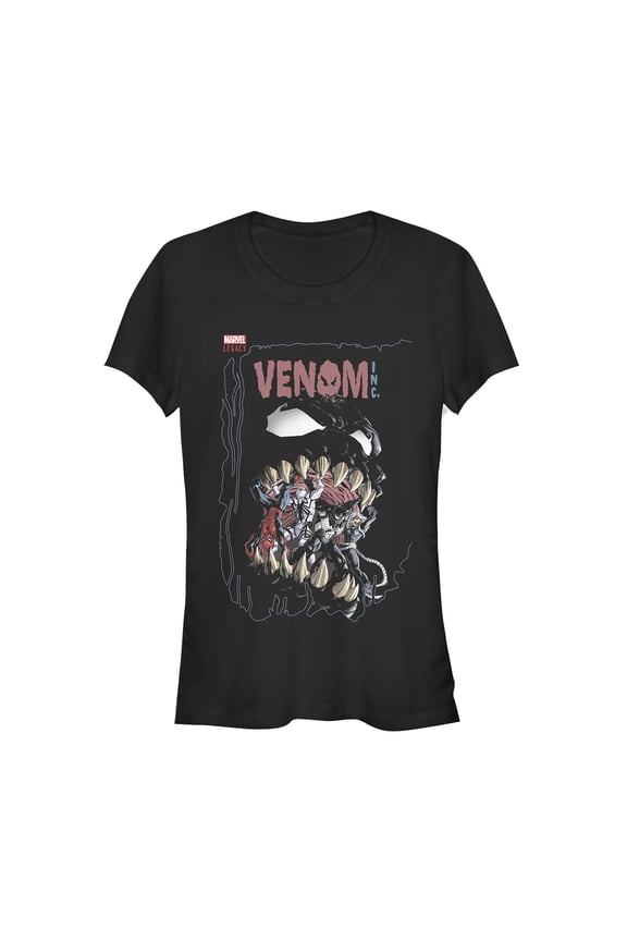 Junior's Marvel Legacy Venom Teeth Graphic Tee Black X Large