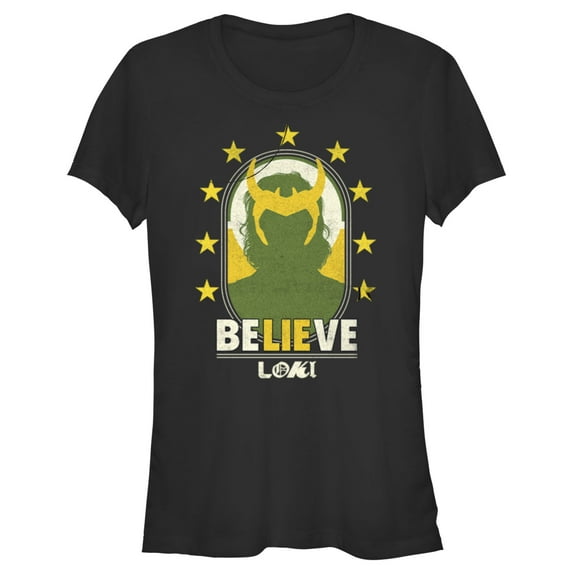 Junior's Marvel Loki Believe Graphic Tee Black Medium