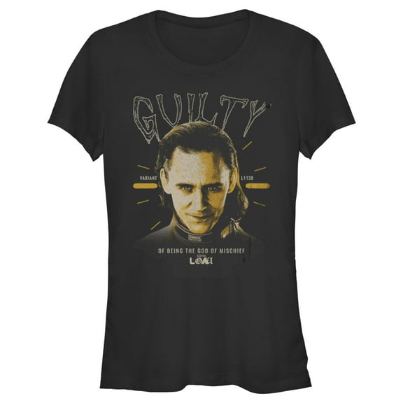 Junior's Marvel Loki Guilty  Graphic Tee Black Large