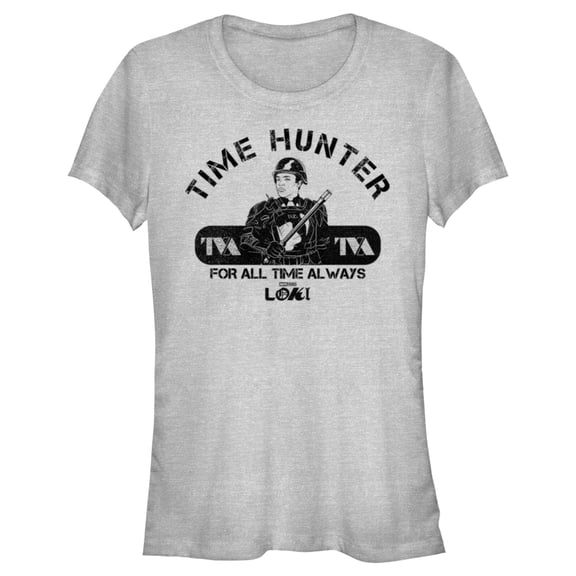Junior's Marvel Loki Hunter B-15 Graphic Tee Athletic Heather Large