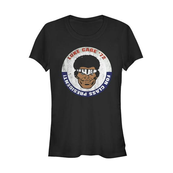 Junior's Marvel Luke Cage for President Graphic Tee Black Small