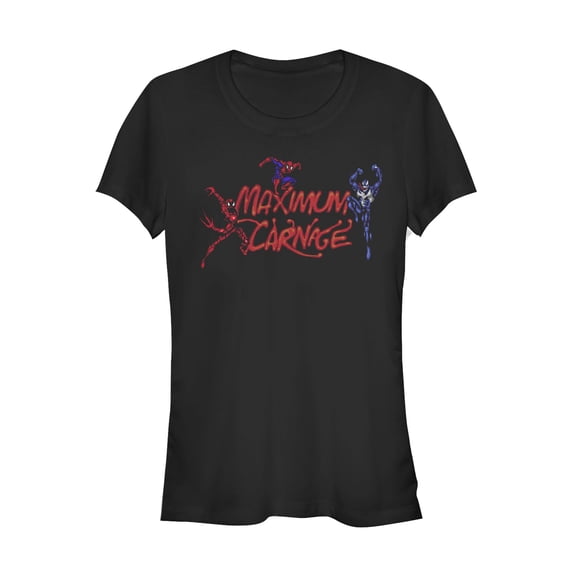Junior's Marvel Maximum Carnage Trio  Graphic Tee Black Large