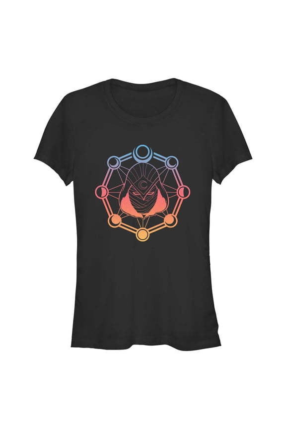 Junior's Marvel: Moon Knight Colorful Moon Phases Graphic Tee Black X Large