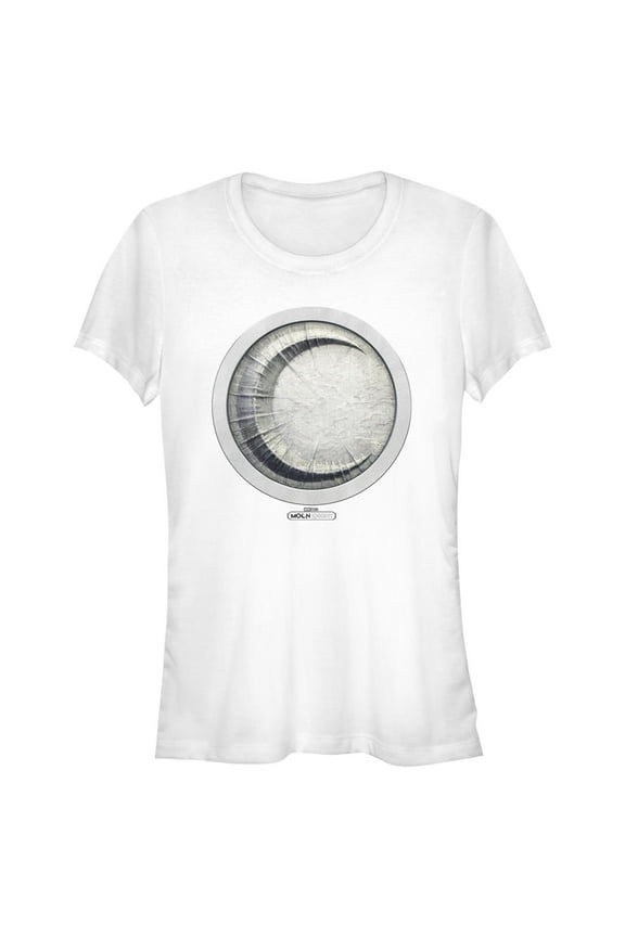Junior's Marvel: Moon Knight Crescent Crater Symbol Graphic Tee White Medium