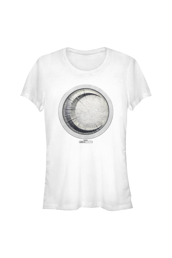Junior's Marvel: Moon Knight Crescent Crater Symbol Graphic Tee White Small