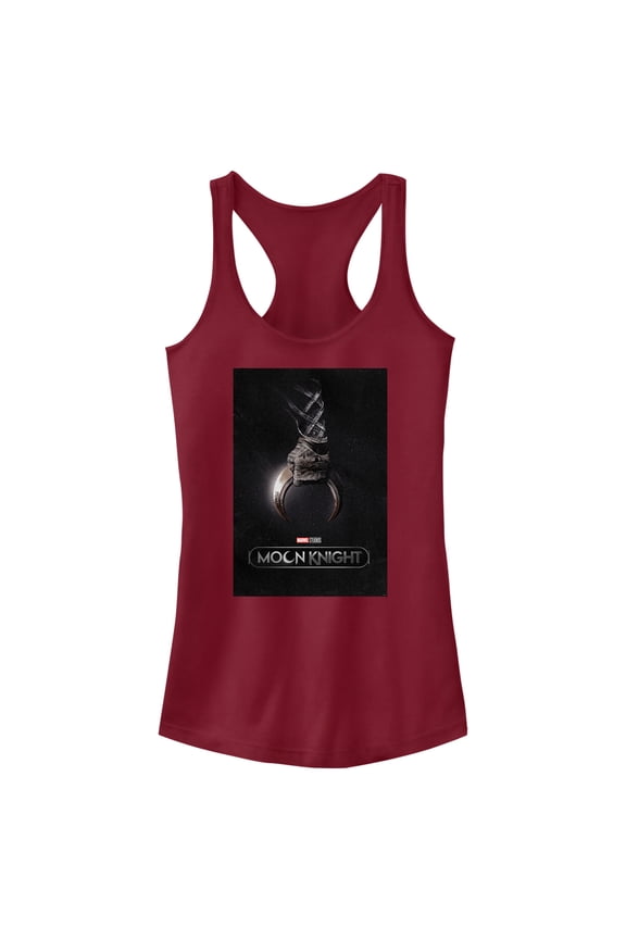 Junior's Marvel: Moon Knight Crescent Dart Poster Racerback Tank Top Scarlet Small