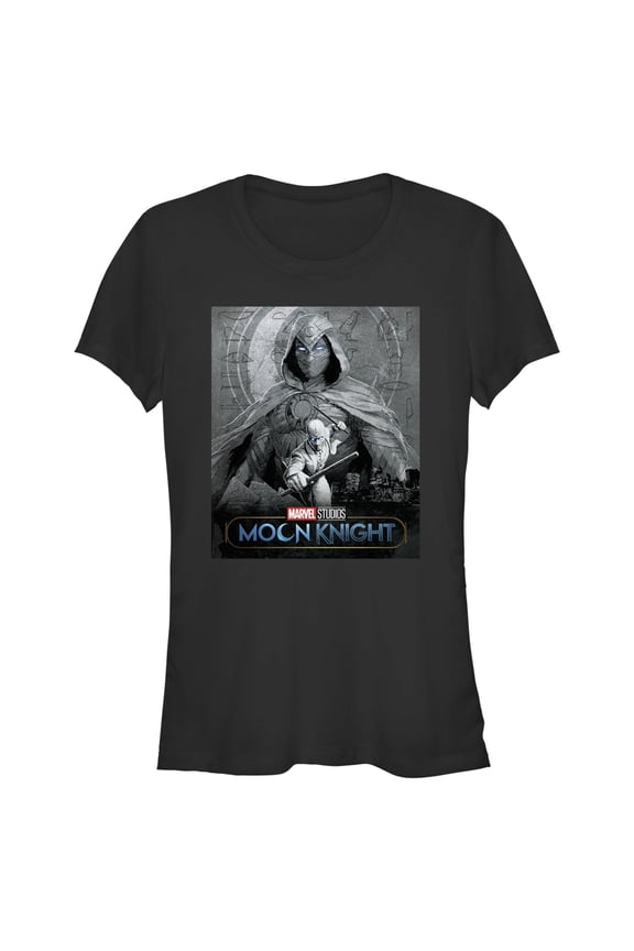 Junior's Marvel: Moon Knight Dual Identity Poster Graphic Tee Black 2X Large