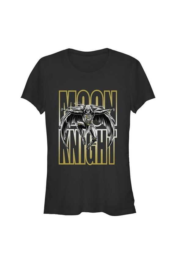 Junior's Marvel: Moon Knight Jump Sketch Graphic Tee Black Medium