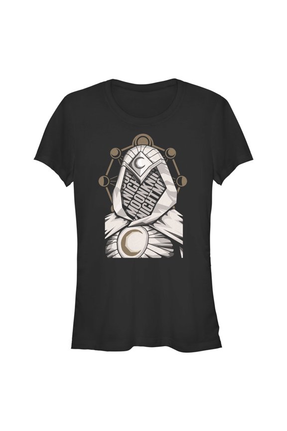 Junior's Marvel: Moon Knight Mask Cutout Graphic Tee Black Medium