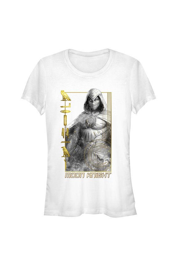 Junior's Marvel: Moon Knight Portrait Poster Graphic Tee White X Large