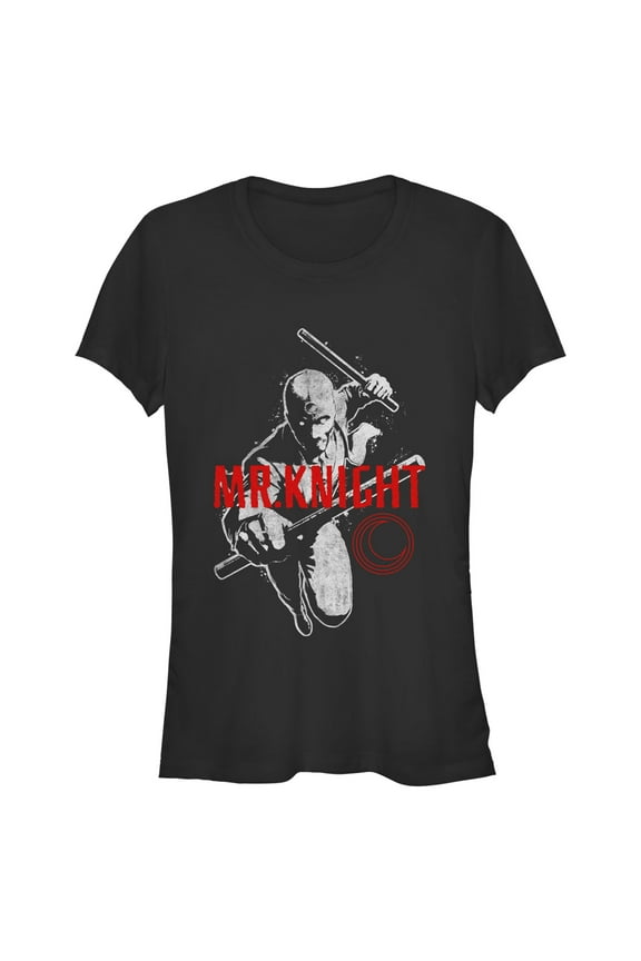 Junior's Marvel: Moon Knight Retro Mr. Knight Portrait Graphic Tee Black Medium