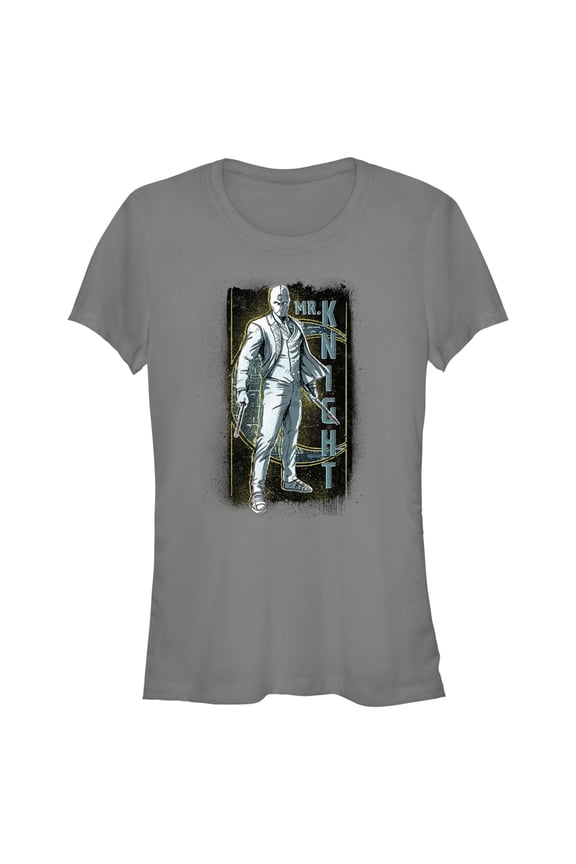 Junior's Marvel: Moon Knight Sketch Portrait of Mr. Knight  Graphic Tee Charcoal Medium