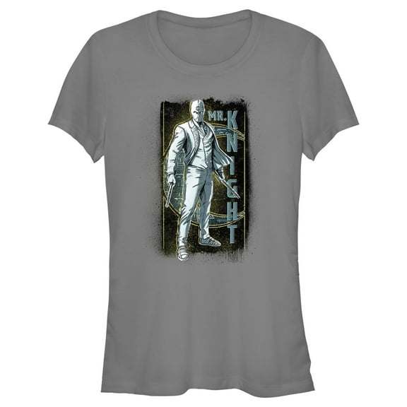 Junior's Marvel: Moon Knight Sketch Portrait of Mr. Knight  Graphic Tee Charcoal Small