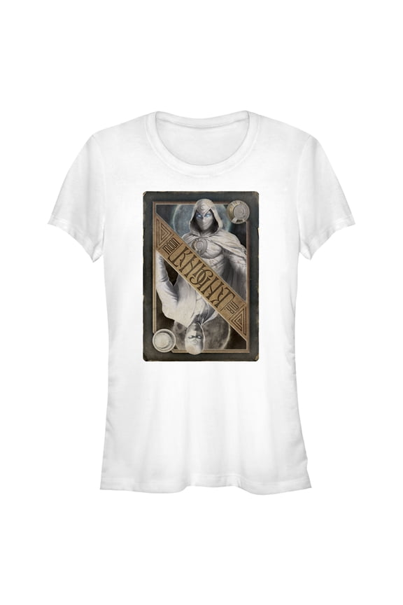 Junior's Marvel: Moon Knight Split Personality Playing Card, Who Will Win Graphic Tee White X Large