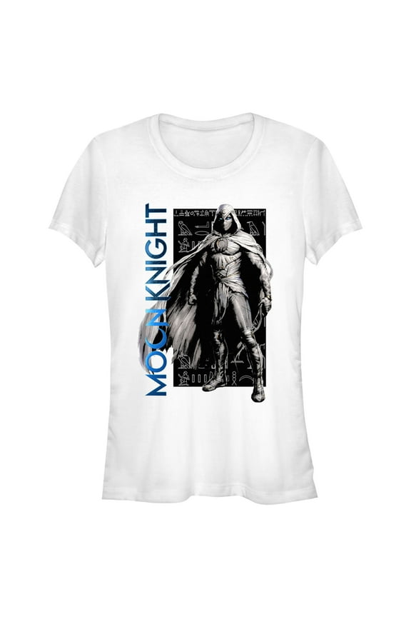 Junior's Marvel: Moon Knight Superhero Egyptian Protector Graphic Tee White Medium