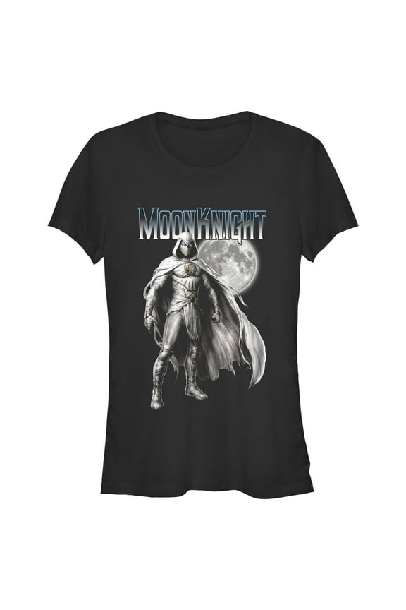 Junior's Marvel: Moon Knight The Lunar Protector Watching Graphic Tee Black Medium