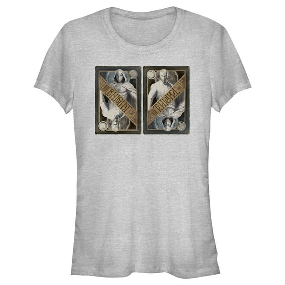 Junior's Marvel: Moon Knight Two Personalities Playing Cards Graphic Tee Athletic Heather Medium