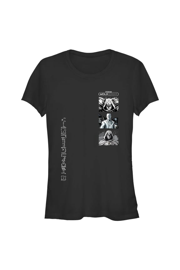 Junior's Marvel: Moon Knight Vertical Portrait Panels Graphic Tee Black 2X Large