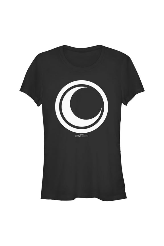 Junior's Marvel: Moon Knight White Crescent Moon Logo Graphic Tee Black Medium