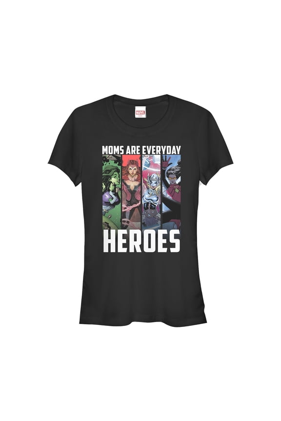 Junior's Marvel Mother's Day Everyday Heroes Graphic Tee Black Small