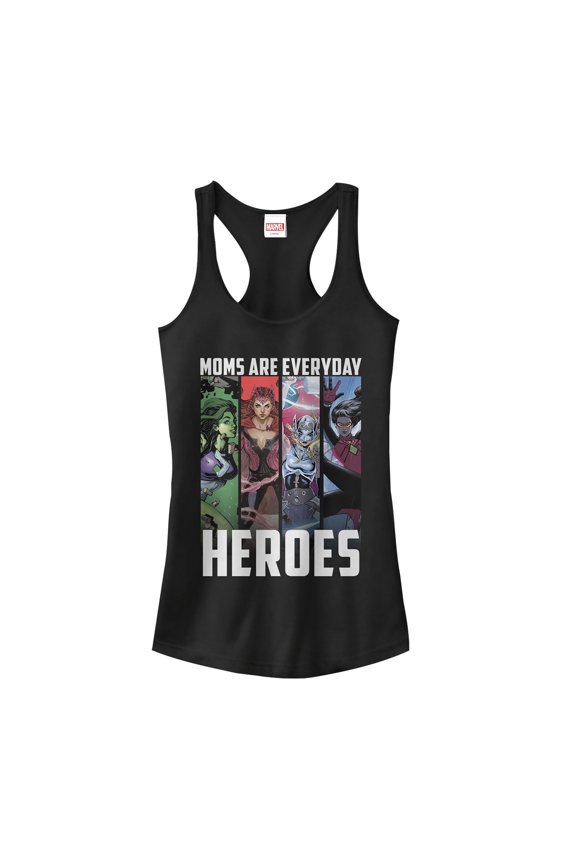 Junior's Marvel Mother's Day Everyday Heroes Racerback Tank Top Black Large