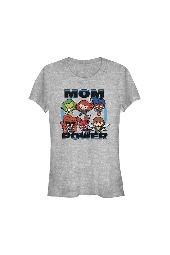 Junior's Marvel Mother's Day Kawaii Power Graphic Tee Athletic Heather Medium