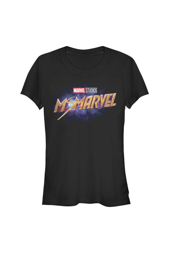 Junior's Marvel Ms. Marvel Logo Graphic Tee Black Medium