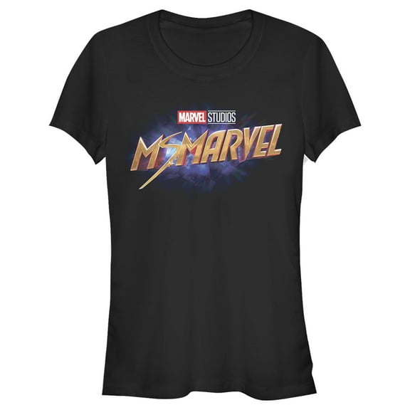 Junior's Marvel Ms. Marvel Logo Graphic Tee Black Medium