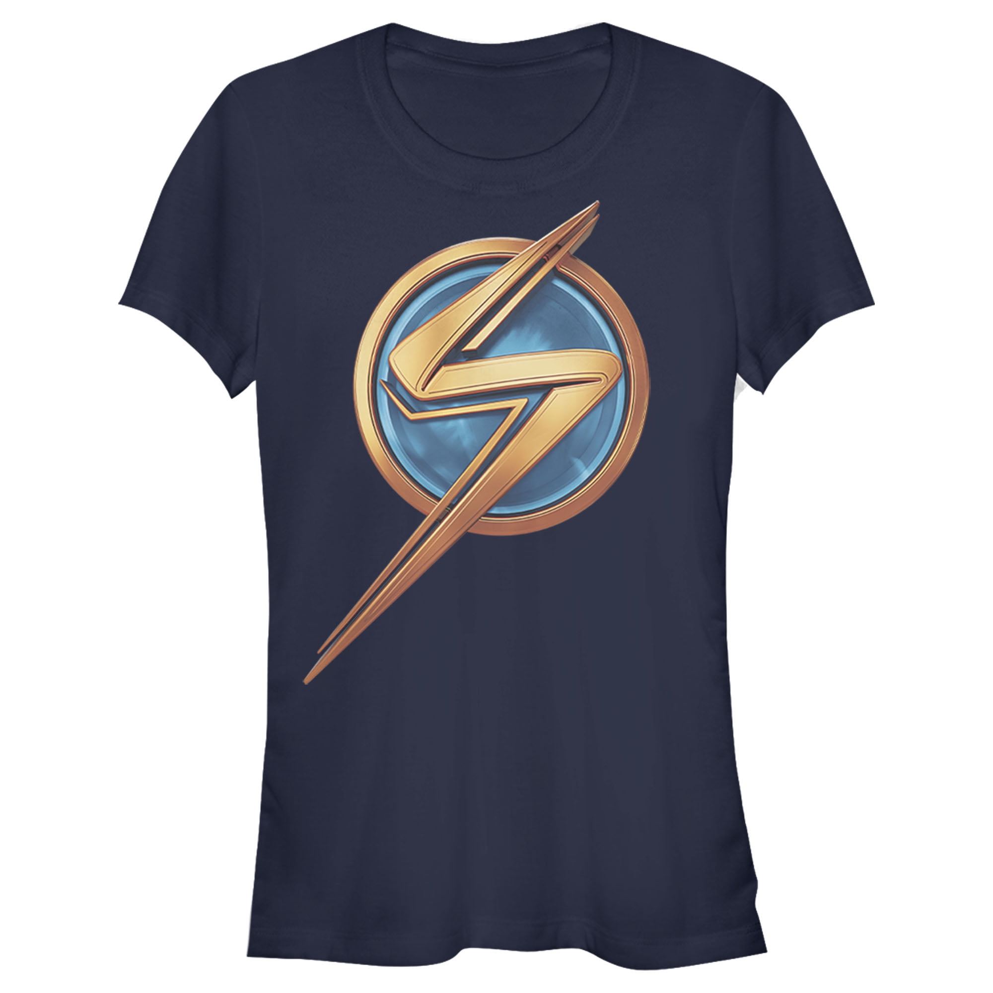 Junior's Marvel: Ms. Marvel Logo Icon Graphic Tee Navy Blue Large ...