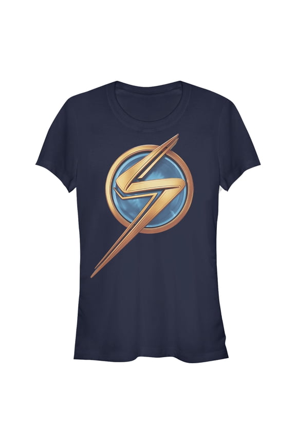 Junior's Marvel: Ms. Marvel Logo Icon Graphic Tee Navy Blue Small