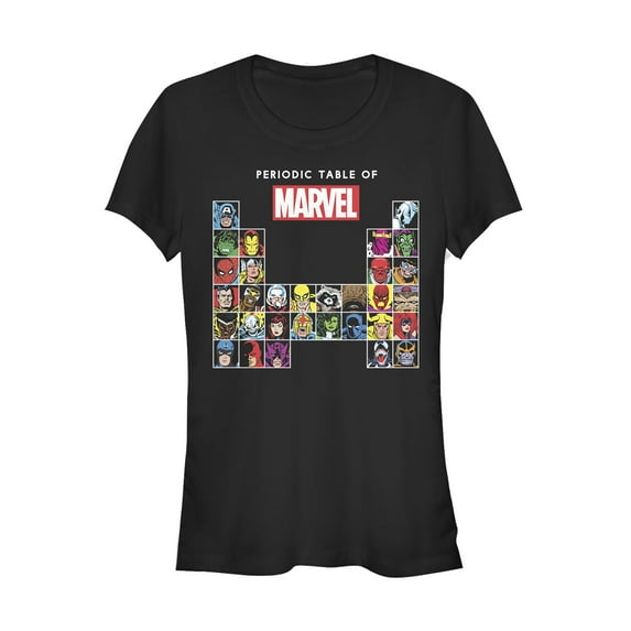 Junior's Marvel Periodic Table of Heroes Graphic Tee Black 2X Large