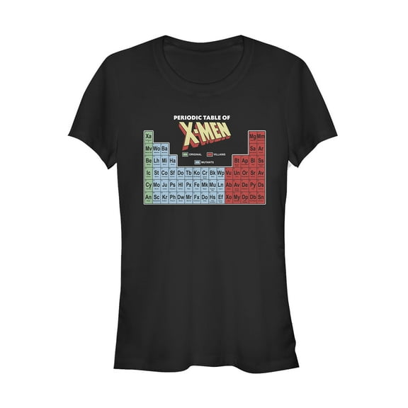 Junior's Marvel Periodic Table of X-Men Graphic Tee Black Small