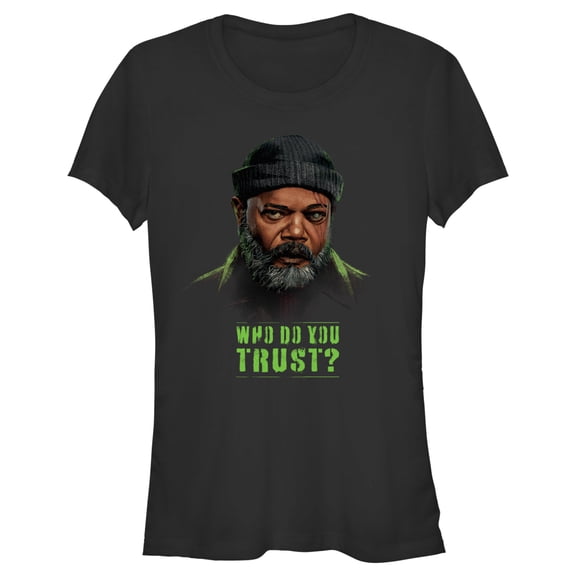Junior's Marvel: Secret Invasion Nick Fury Who Do You Trust  Graphic Tee Black Medium