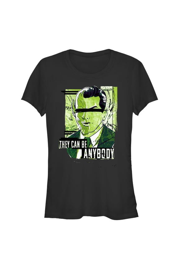 Junior's Marvel: Secret Invasion They Can be Anybody Two Faces Poster  Graphic Tee Black Large