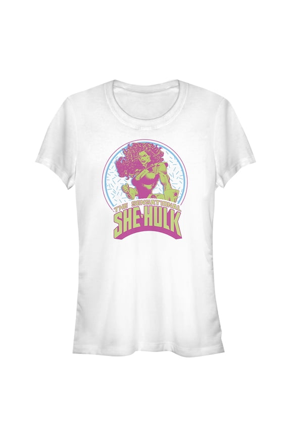 Junior's Marvel Sensational She-Hulk Retro Frame  Graphic Tee White Small