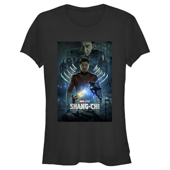 Junior's Marvel Shang-Chi and the Legend of the Ten Rings Action Poster  Graphic Tee Black Small
