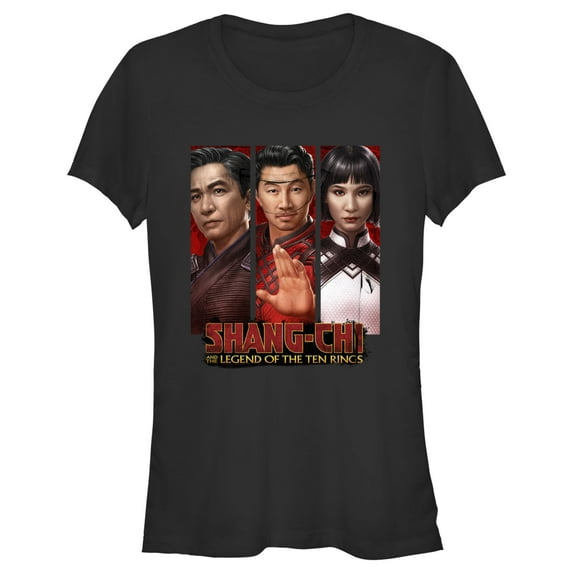Junior's Marvel Shang-Chi and the Legend of the Ten Rings Family Panels Graphic Tee Black Medium