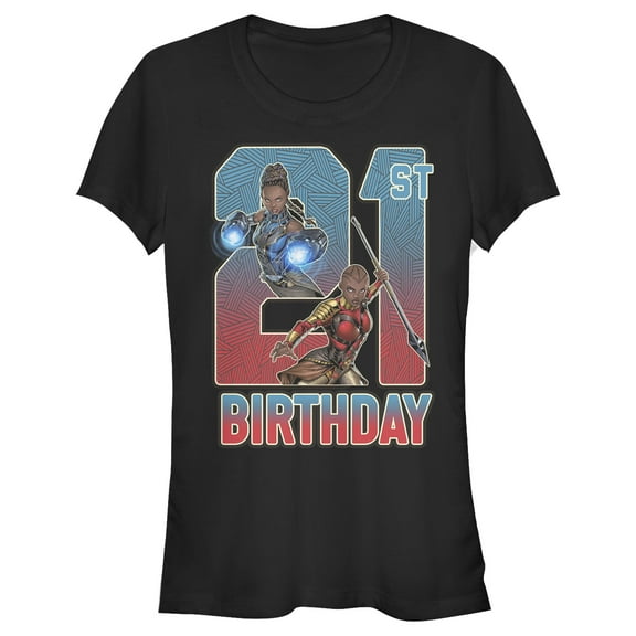 Junior's Marvel Shuri and Okoye 21st Birthday  Graphic T-Shirt