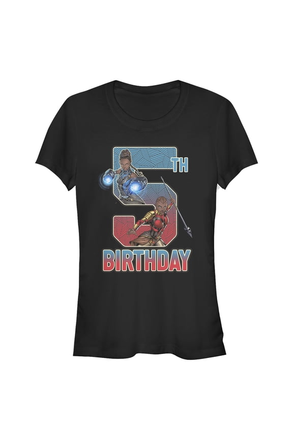 Junior's Marvel Shuri and Okoye 5th Birthday Graphic T-Shirt